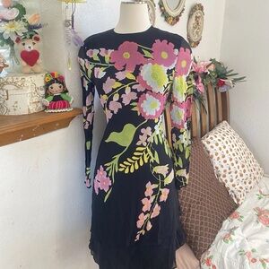 Vintage Anne crimmins for umi collection silk floral dress